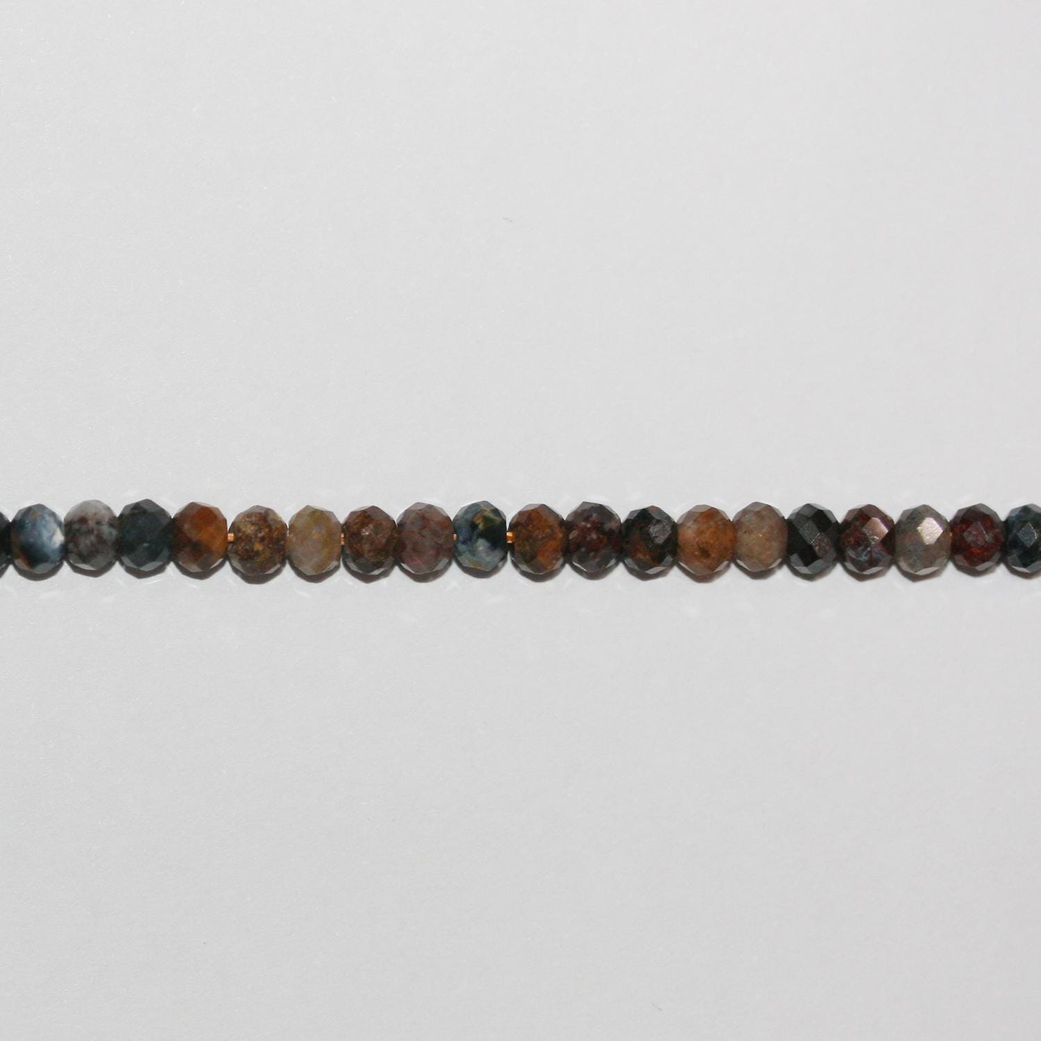 Perles rondelles à facettes en pierre de Sainte-Piété 15" 4x3mm.-Rig 39cm.