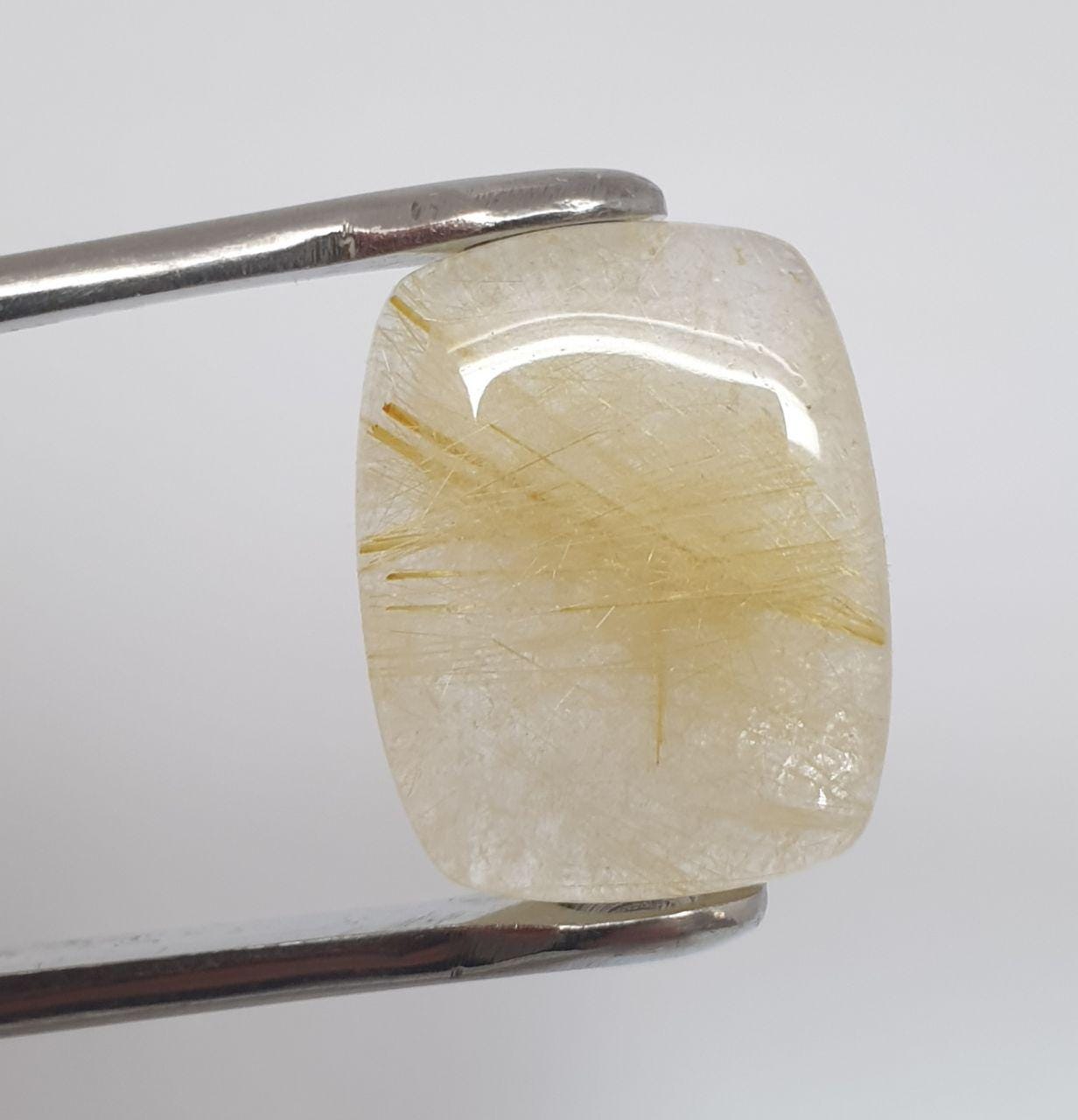 Golden Rutilated Quartz Cushion Cabochon 19.5x15.3mm 13.5ct Lots Of Beautiful Inclusions- Healing Power Quartz
