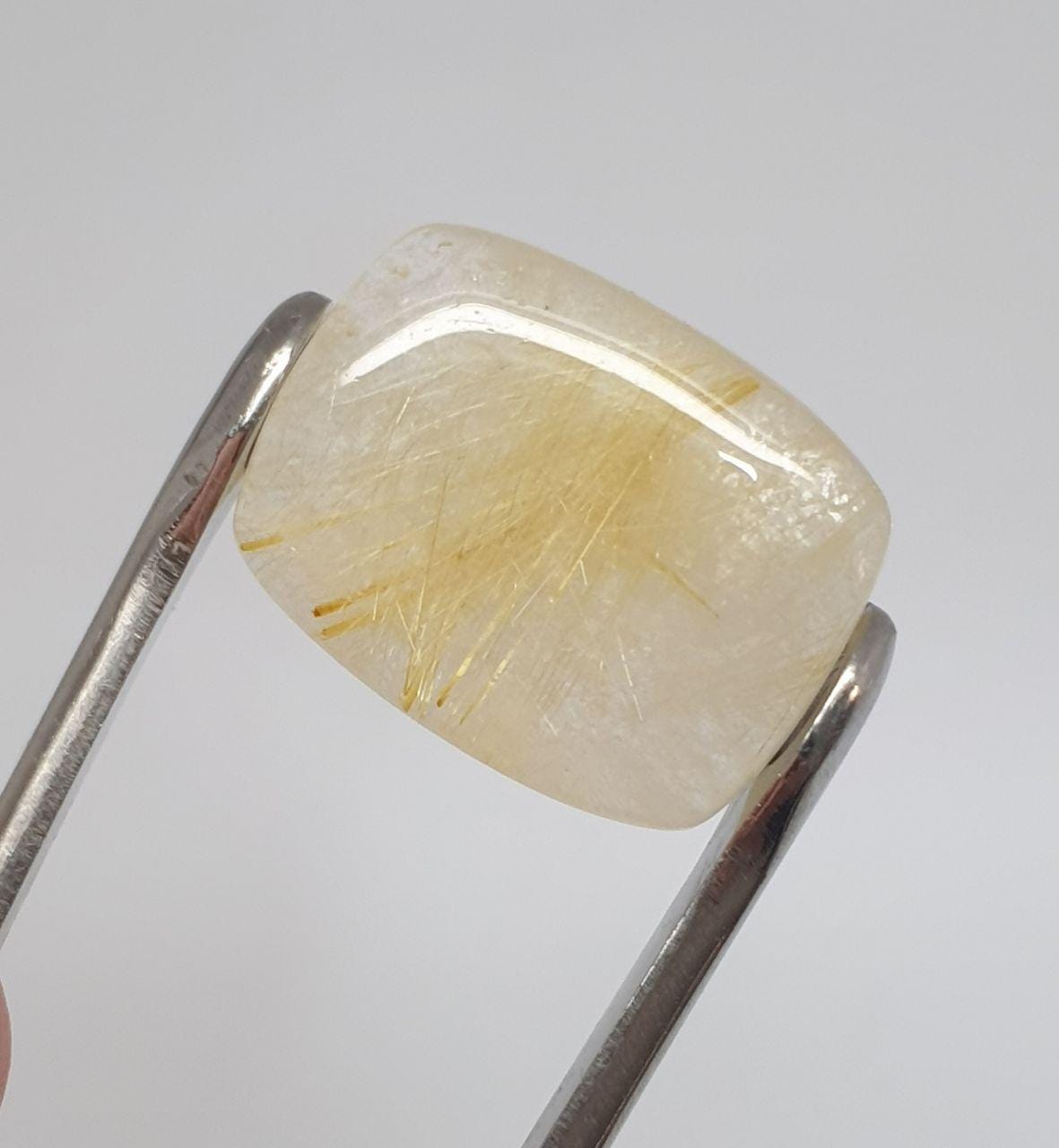 Golden Rutilated Quartz Cushion Cabochon 19.5x15.3mm 13.5ct Lots Of Beautiful Inclusions- Healing Power Quartz