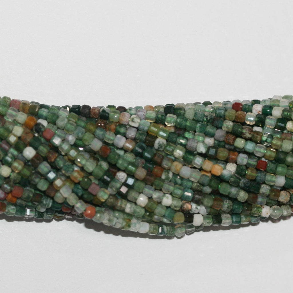 Perles cubiques à facettes en agate indienne St, 15 pouces, 2 mm, rang de 39 cm