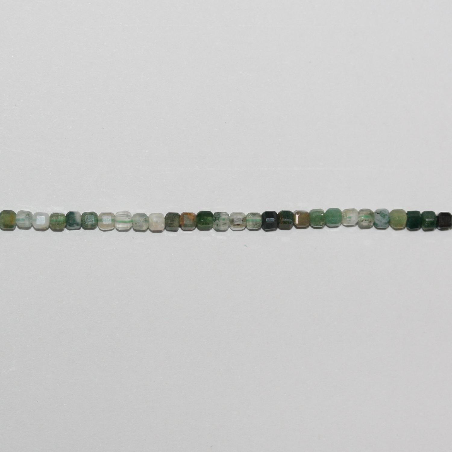 Perles cubiques à facettes en agate indienne St, 15 pouces, 2 mm, rang de 39 cm