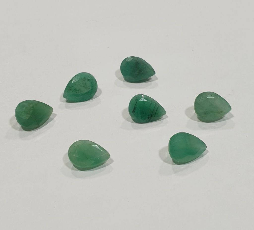 1 Pc Emerald Faceted Pear 11x8mm - Natural Brazilian Emerald- Price Per 1 Pc