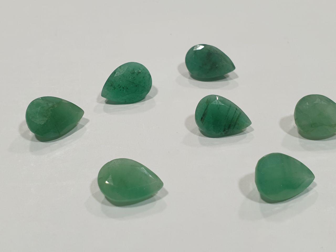 1 Pc Emerald Faceted Pear 11x8mm - Natural Brazilian Emerald- Price Per 1 Pc