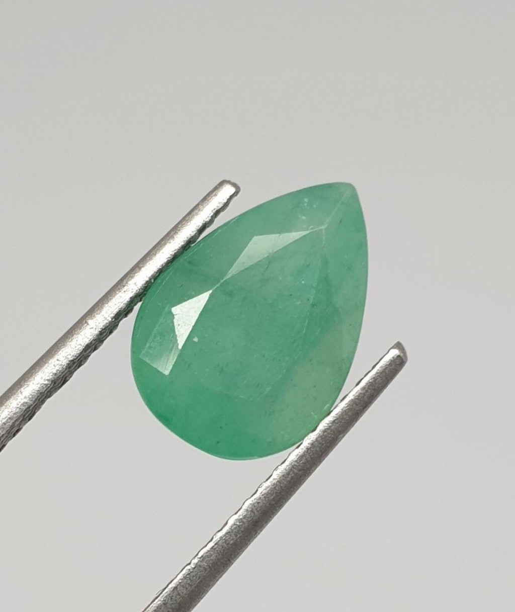 1 Pc Emerald Faceted Pear 11x8mm - Natural Brazilian Emerald- Price Per 1 Pc