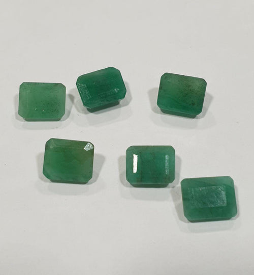 1 Pc Emerald Faceted Octagon 9x7mm - Natural Brazilian Emerald- Price Per 1 Pc