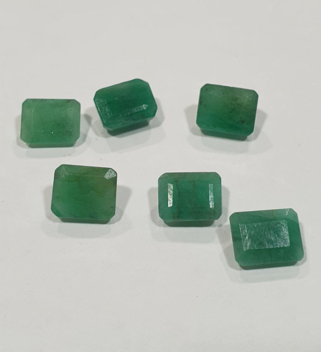 1 Pc Emerald Faceted Octagon 9x7mm - Natural Brazilian Emerald- Price Per 1 Pc