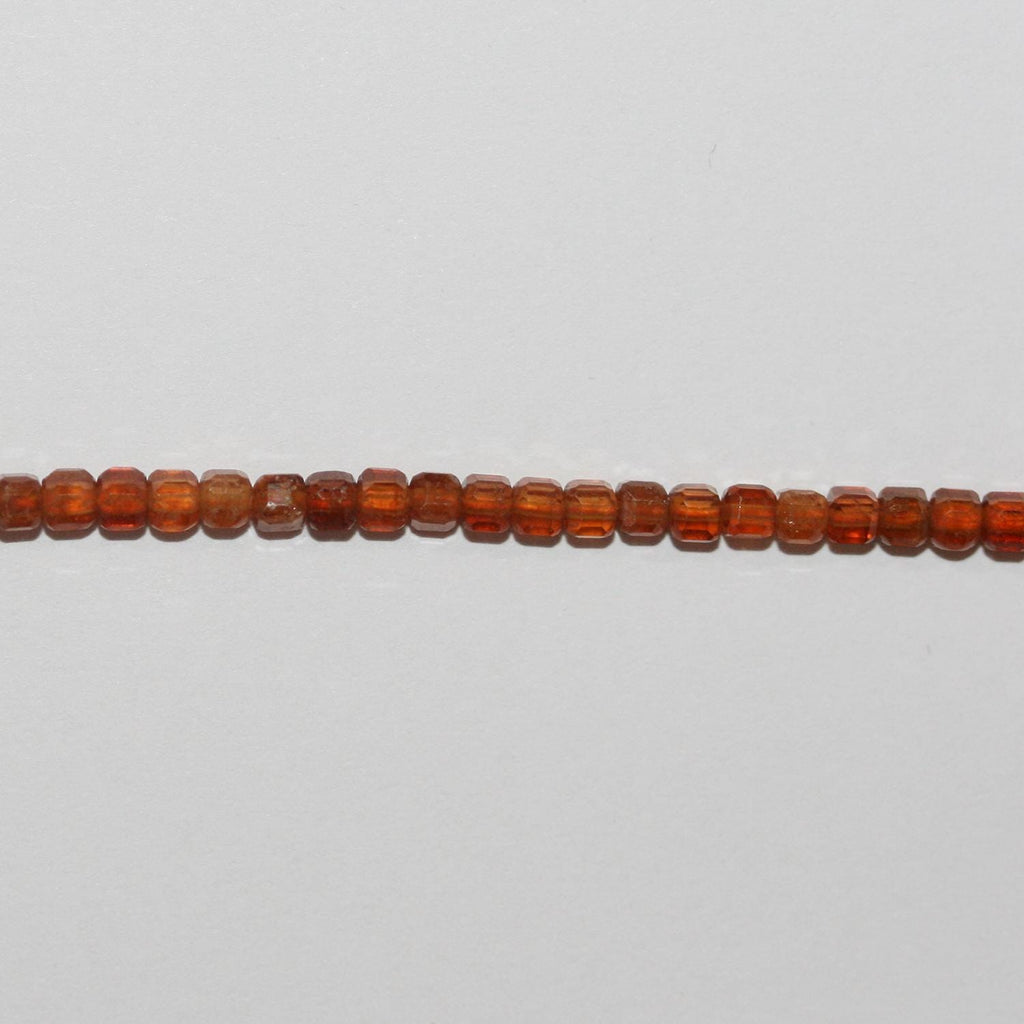 15" St Hessonite Garnet Faceted Cube Beads 2mm.-Strand 39cm. - Hard Gems