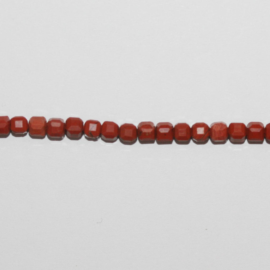15" St Red Jasper Faceted Cube Beads 3mm.-Strand 39cm - Hard Gems