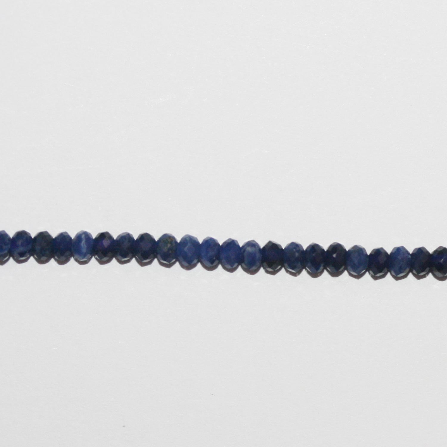 Perles rondelles à facettes en sodalite St 15" 3x2mm.-Rig 39cm.