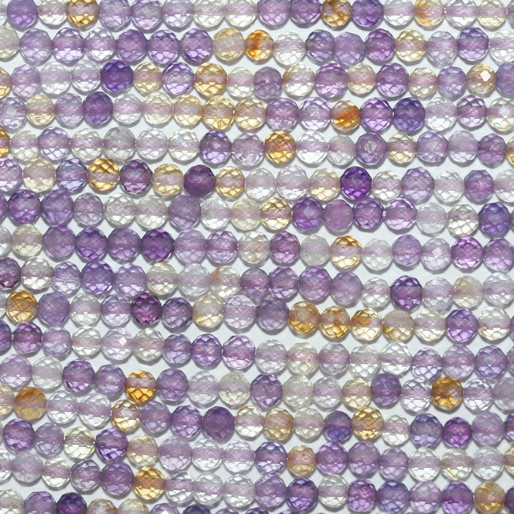 Perles rondes à facettes en amétrine de 3 mm (15 pouces) - Fil de 39 cm