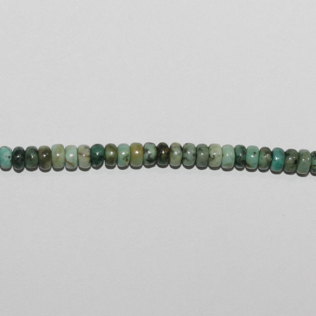 Perles rondelles lisses en turquoise africaine, 4 x 2 mm, 15 pouces (38 cm) - Fil de 39 cm