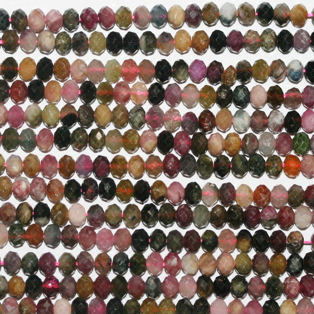 Perles rondelles à facettes en tourmaline St 15" 5x3,5mm.-Rig 39cm.