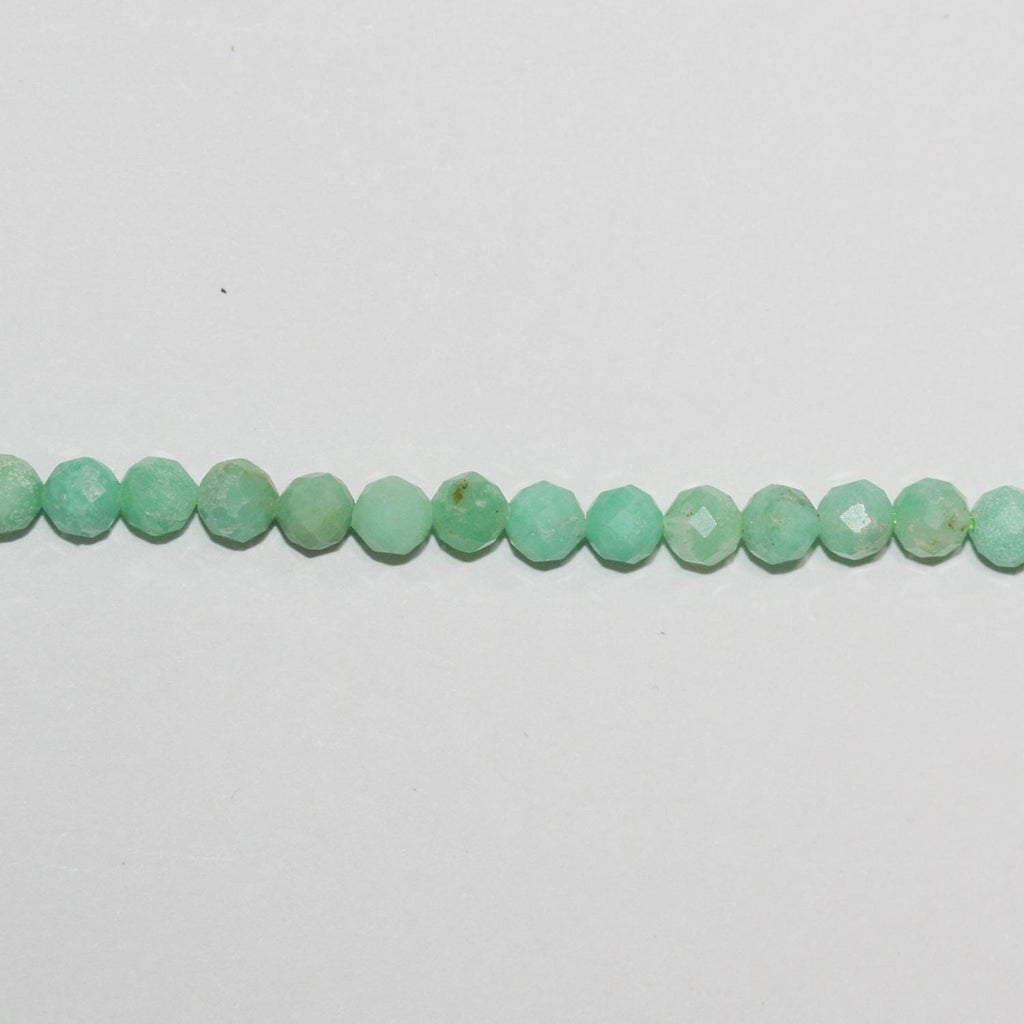 15" Sainte Chrysoprase Perles Rondes Facettées 4mm.-Rig 39cm.