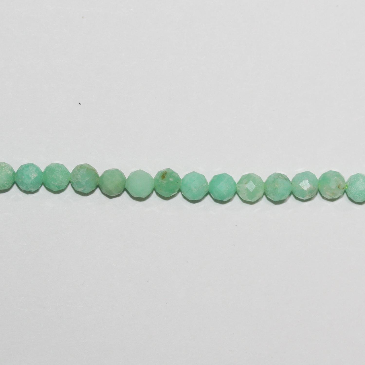 15" Sainte Chrysoprase Perles Rondes Facettées 4mm.-Rig 39cm.