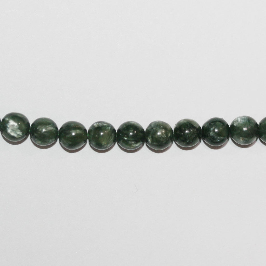 Cuentas redondas lisas de serafinita de 40 cm (16"), 6 mm (tira de 40 cm)