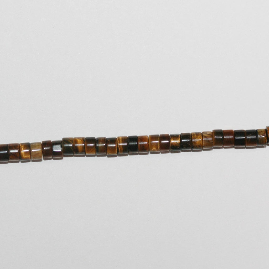 Perles rondes lisses œil de tigre St 15" (4 x 2 mm) - Fil de 39 cm