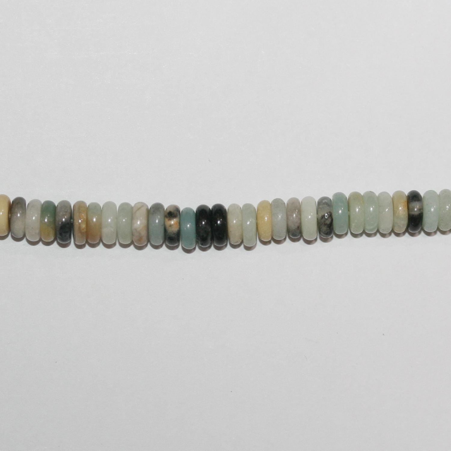 Perles rondelles lisses en amazonite St 15" 6x3mm.-Rig 39cm.