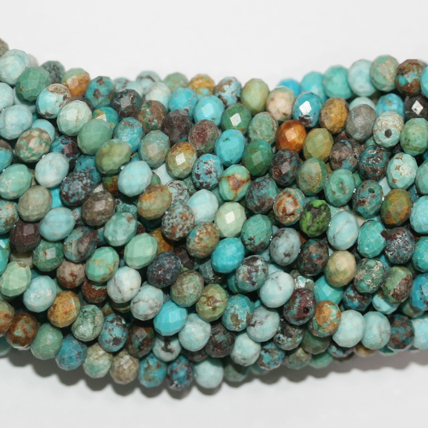 Perles rondelles à facettes en turquoise St de 15 pouces, 6 x 5 mm. - Fil de 39 cm.