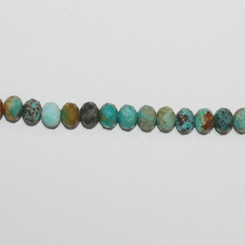 Perles rondelles à facettes en turquoise St de 15 pouces, 6 x 5 mm. - Fil de 39 cm.