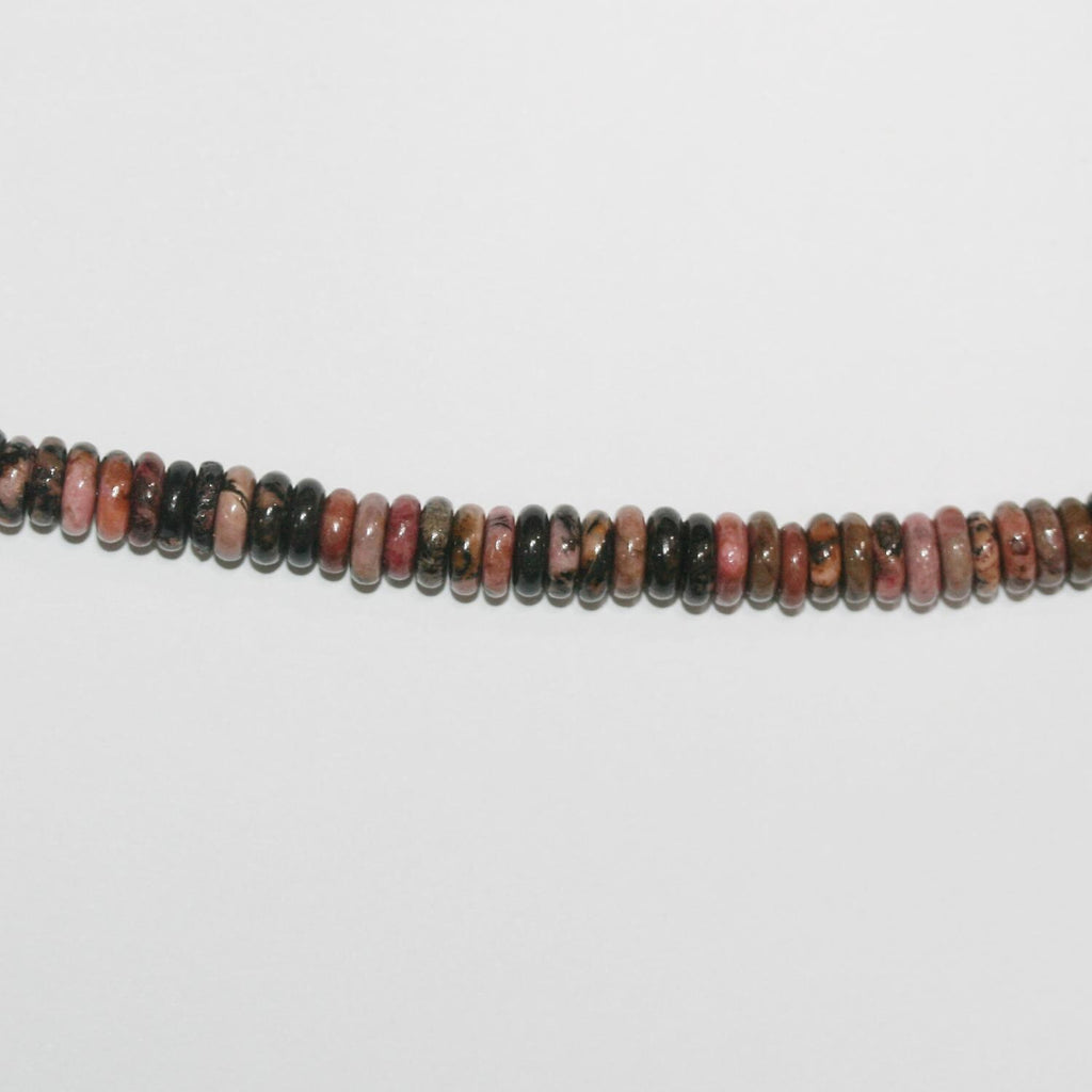 Perles rondes lisses en rhodonite St, 15 pouces (6 x 2 mm), longueur 39 cm.