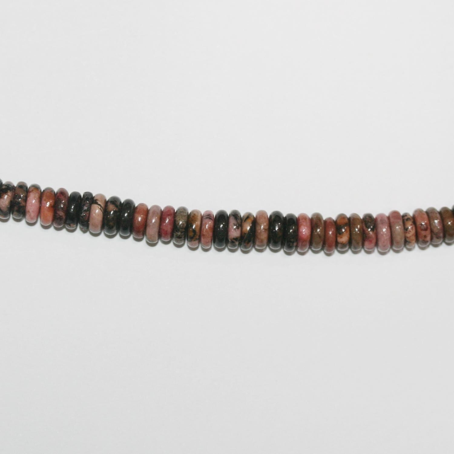 Perles rondes lisses en rhodonite St, 15 pouces (6 x 2 mm), longueur 39 cm.
