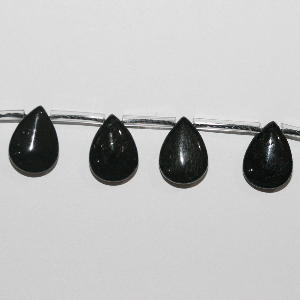 Cuentas de turmalina negra lisa de 8" (14 x 10 mm) - Hilo de 19 cm