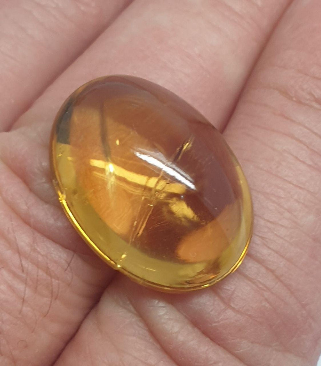 Deep Color Natural Citrine Oval Cabochon 22.42x16.6mm.-23.4ct- Jewelry Making Supplies