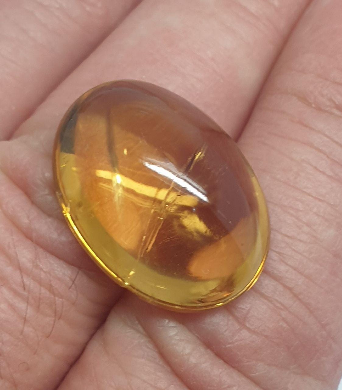 Deep Color Natural Citrine Oval Cabochon 22.42x16.6mm.-23.4ct- Jewelry Making Supplies