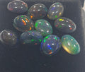 Ethiopian Black Opal Lot Oval Cabochon 6x4mm. (10pcs)  -Gemstone Parcels-Loose Stones Wholesale Price