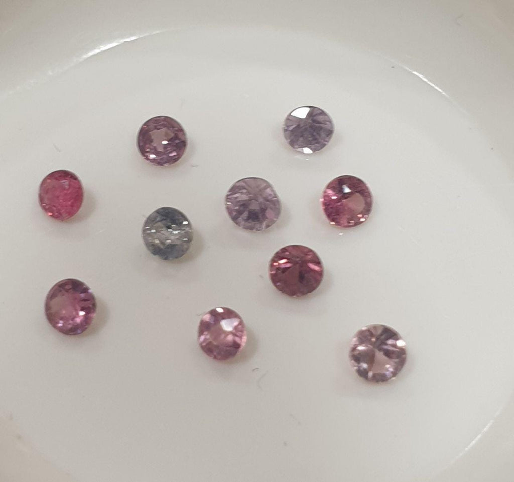 Lot de spinelles multicolores à facettes rondes de 2,5 mm (10 pièces)