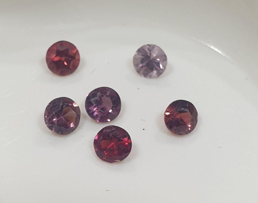 Lote de 6 espinelas multicolores redondas facetadas de 3,5 mm - Paquetes de piedras preciosas - Piedras sueltas al por mayor - Gemas naturales