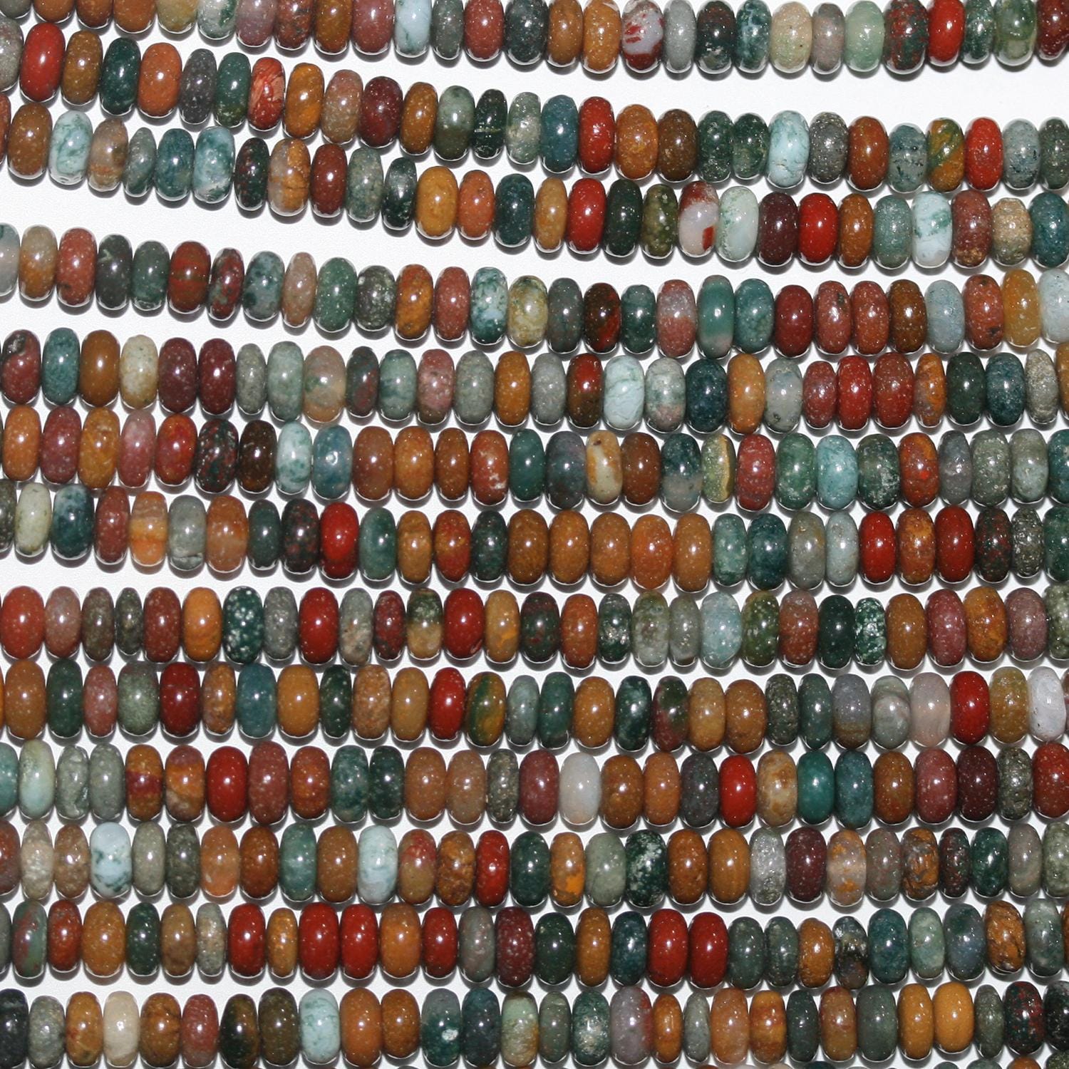 Perles rondelles lisses en jaspe St Ocean 15" 4x2mm.-Rig 39cm.