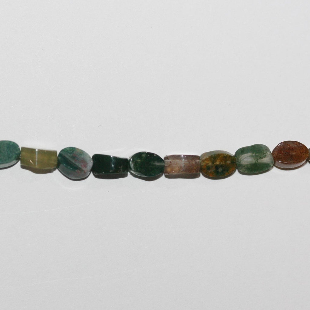 Perles ovales lisses en agate indienne St, 15 pouces (environ 6 x 4 mm) - Longueur du fil : 39 cm