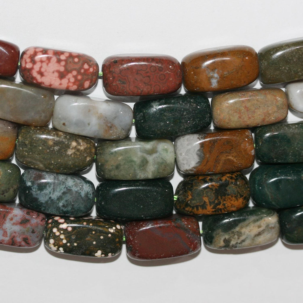15" St Ocean Jasper Smooth Brick Prism Beads 20x10mm.Approx.-Strand 39cm