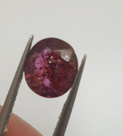 1 Pc Natural Top  Color Red Wine  Cherry Sapphire  Oval 8.8x7.8mm 2.3 cts Cut- Wholesale Gemstones- Natural Stones For Jewelry