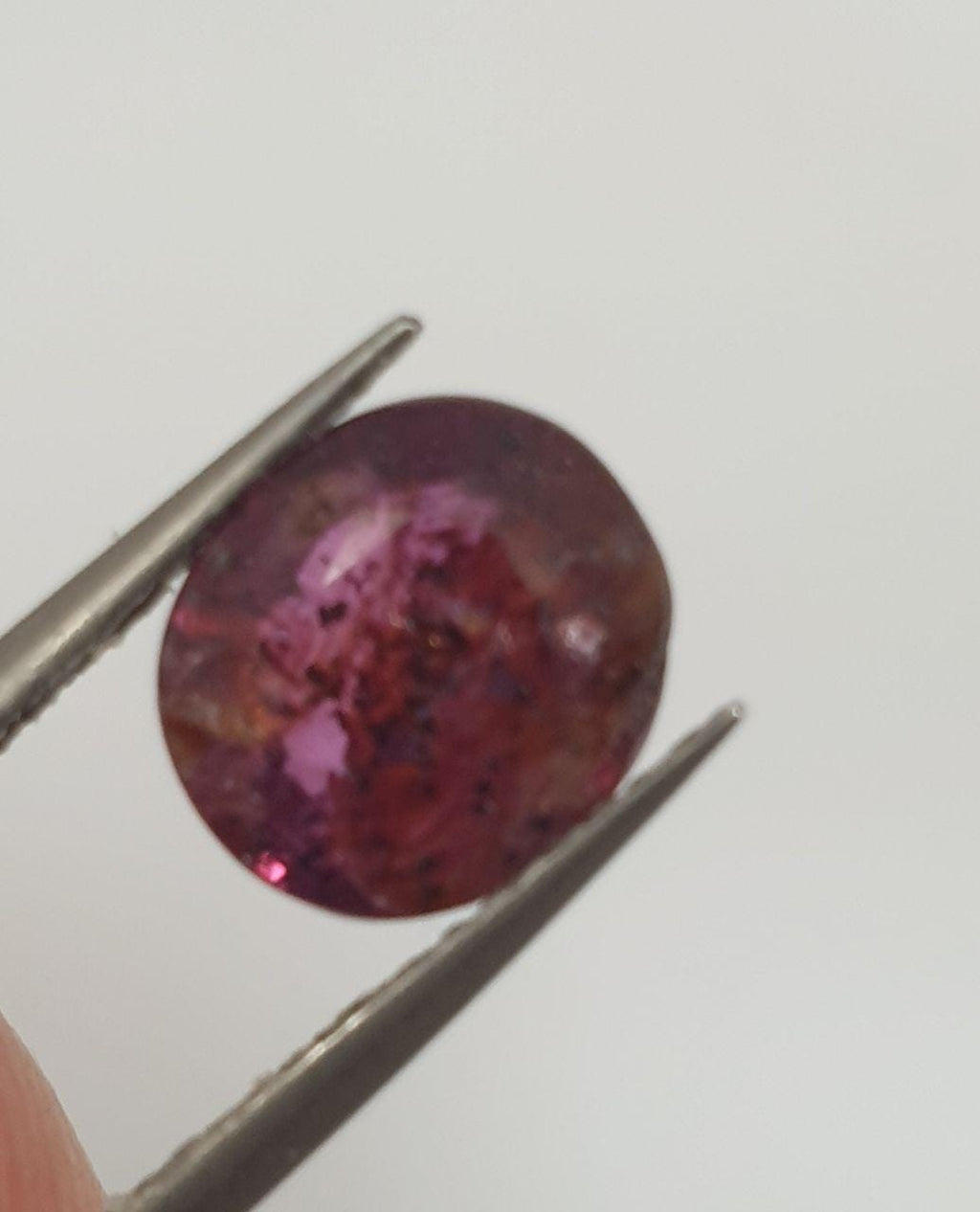 1 Pc Natural Top  Color Red Wine  Cherry Sapphire  Oval 8.8x7.8mm 2.3 cts Cut- Wholesale Gemstones- Natural Stones For Jewelry