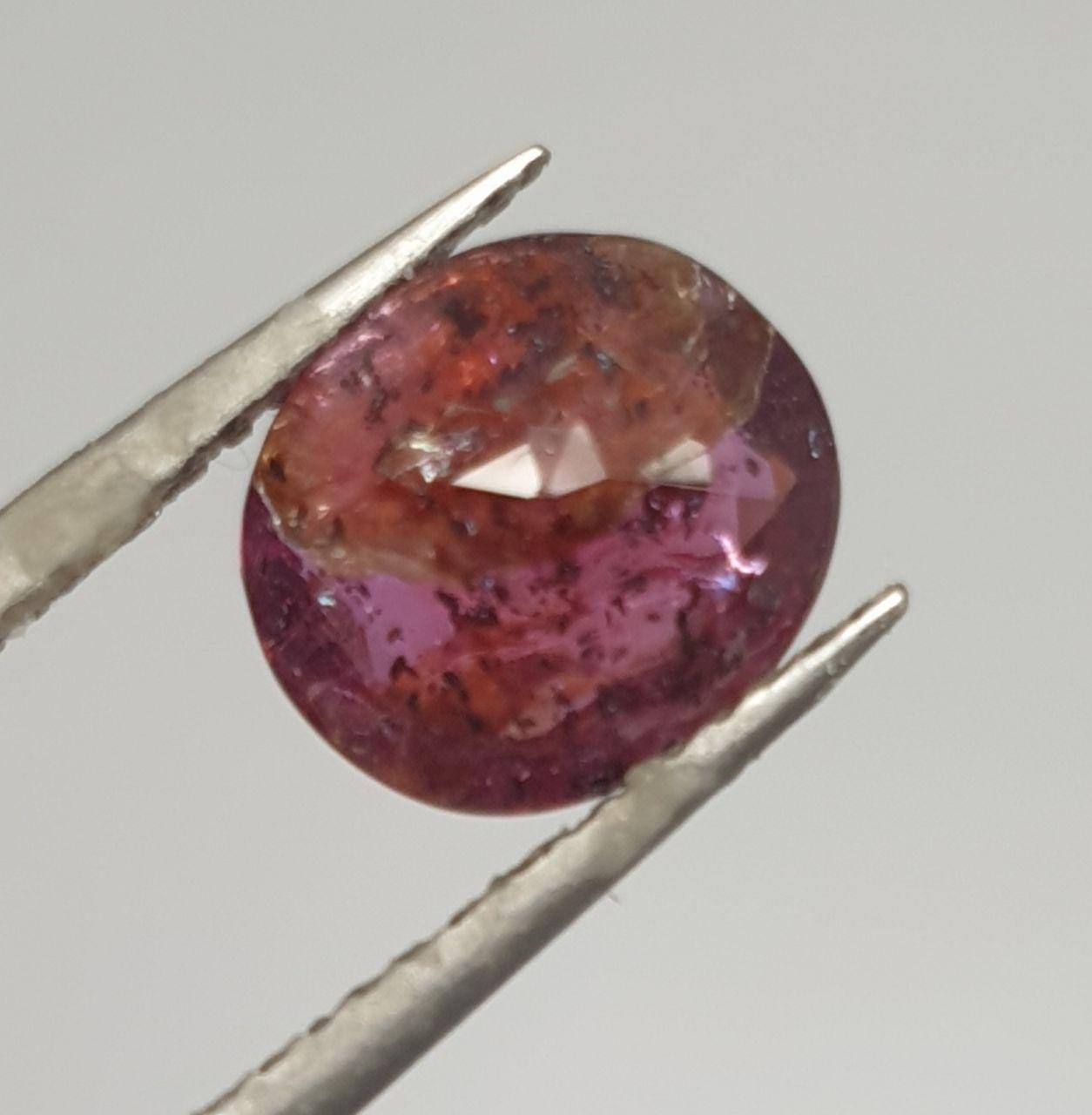 1 Pc Natural Top  Color Red Wine  Cherry Sapphire  Oval 8.8x7.8mm 2.3 cts Cut- Wholesale Gemstones- Natural Stones For Jewelry