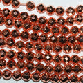 Perles rondes à facettes en hématite de cuivre, 16 pouces (6 mm), longueur 40 cm.