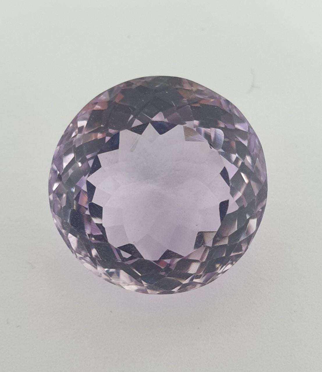 Amatista rosa lavanda AAA única, talla redonda facetada de 16 mm - Piedra tallada (15,5 ct.) - Piedra natural