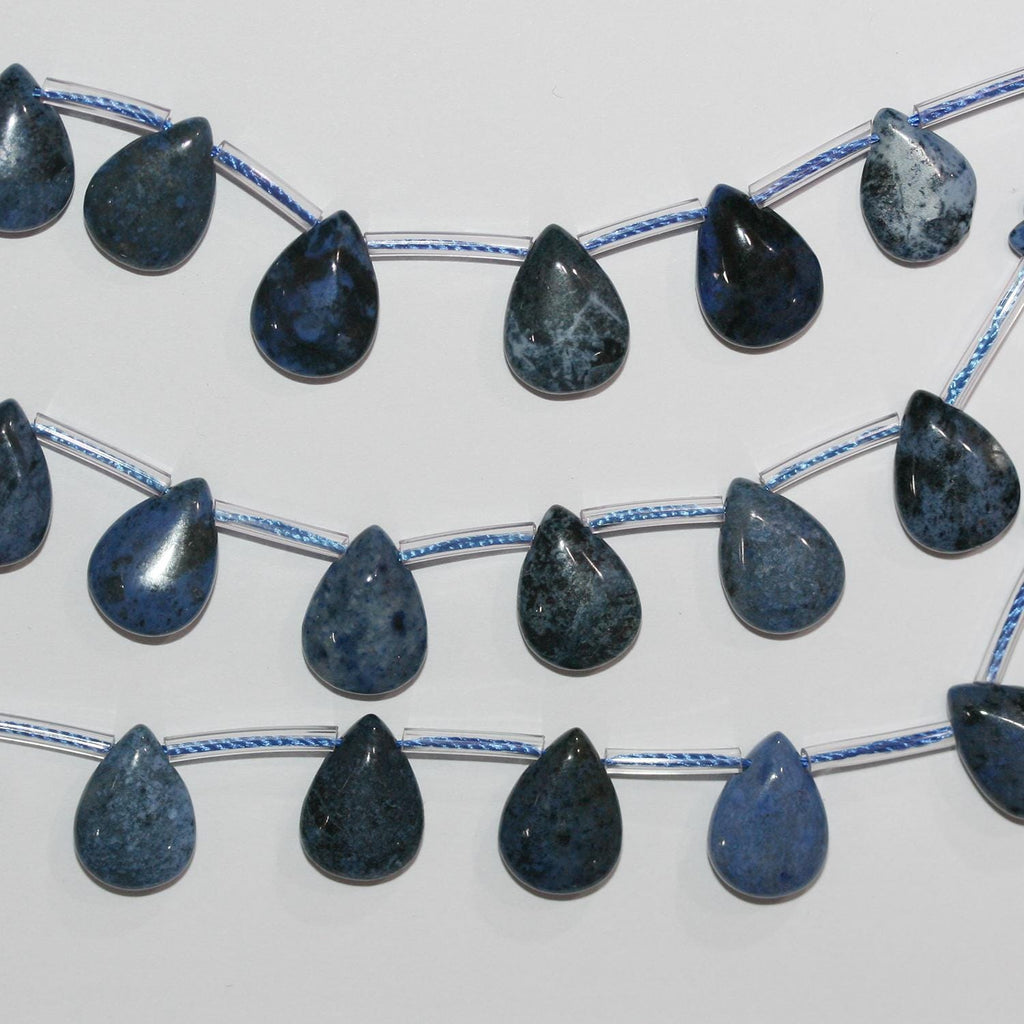 Cuentas lisas de St. Dumortierite de 7", 16 x 12 mm, aprox. - Hilo de 19 cm.