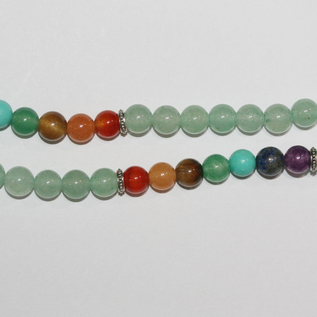 Mala multipiedra de 26", cuentas redondas lisas de 6 mm - hebra de 68 cm.