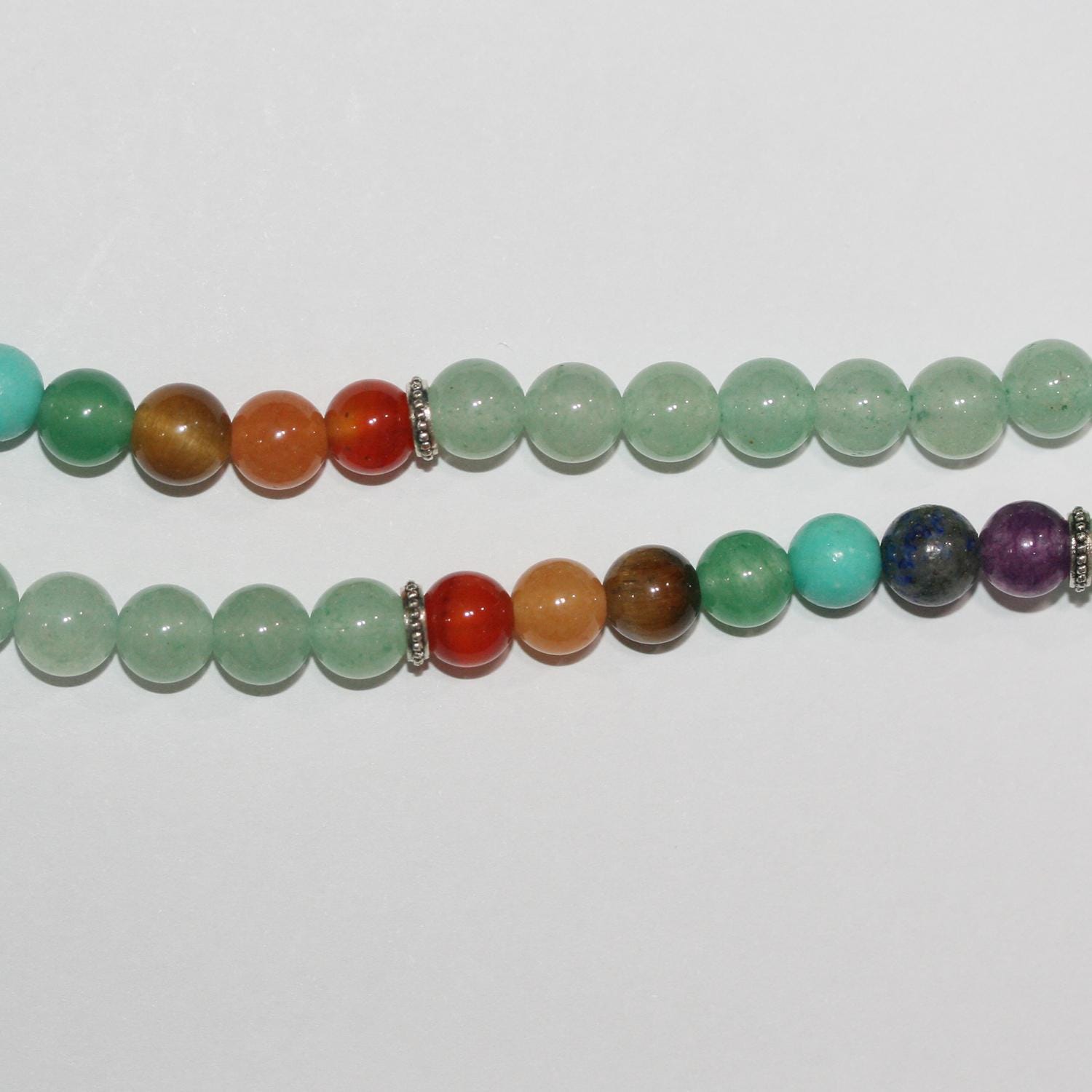 Mala multipiedra de 26", cuentas redondas lisas de 6 mm - hebra de 68 cm.