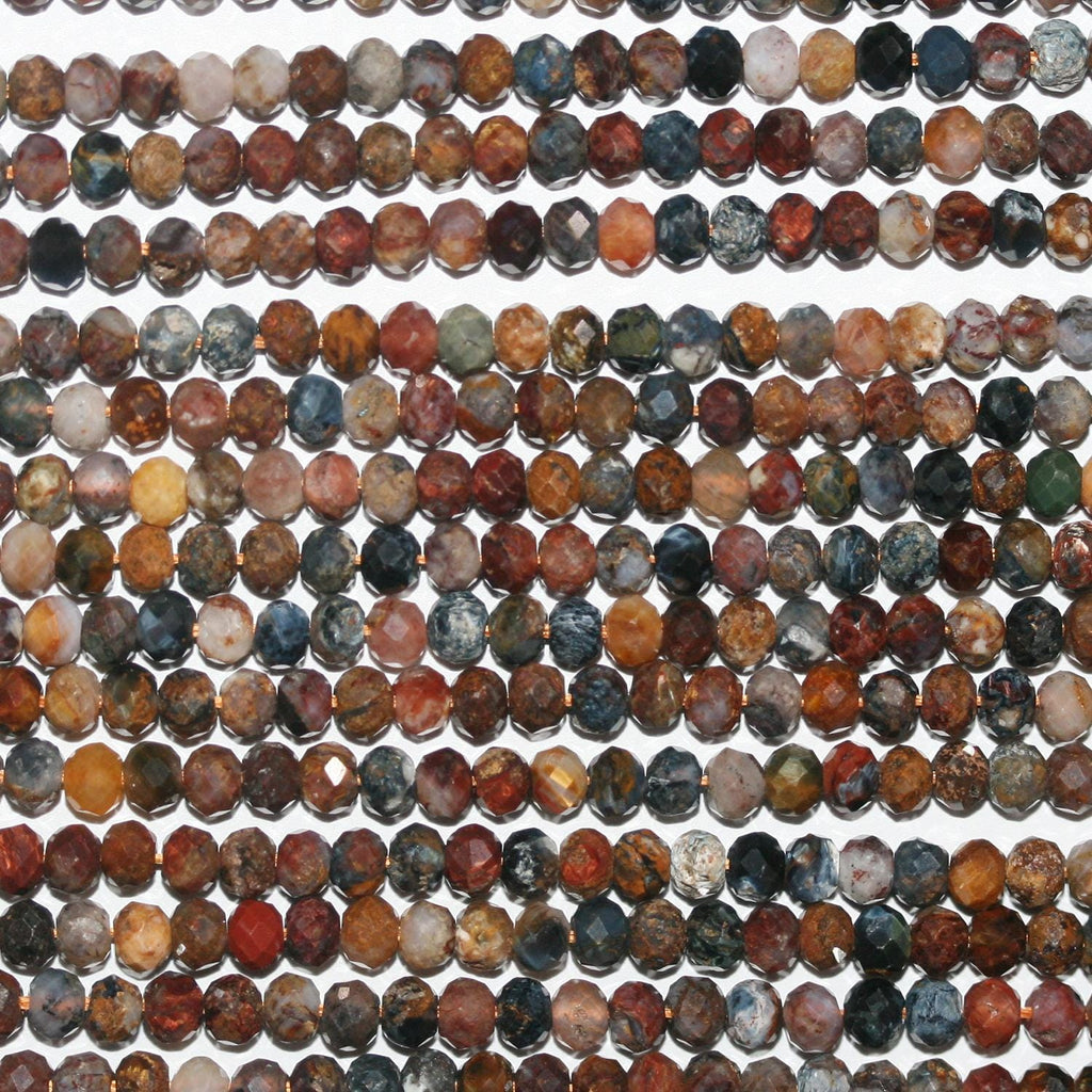 Perles rondelles à facettes en pierre de Sainte-Piété 15" 4x3mm.-Rig 39cm.