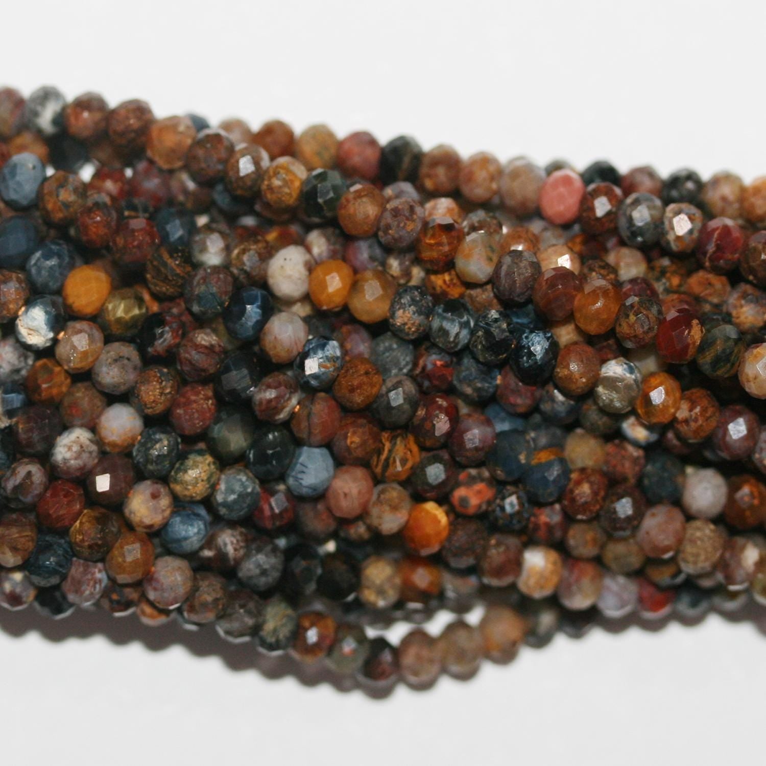 Perles rondelles à facettes en pierre de Sainte-Piété 15" 4x3mm.-Rig 39cm.