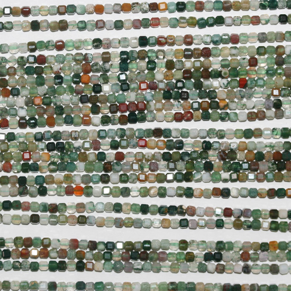 Perles cubiques à facettes en agate indienne St, 15 pouces, 2 mm, rang de 39 cm