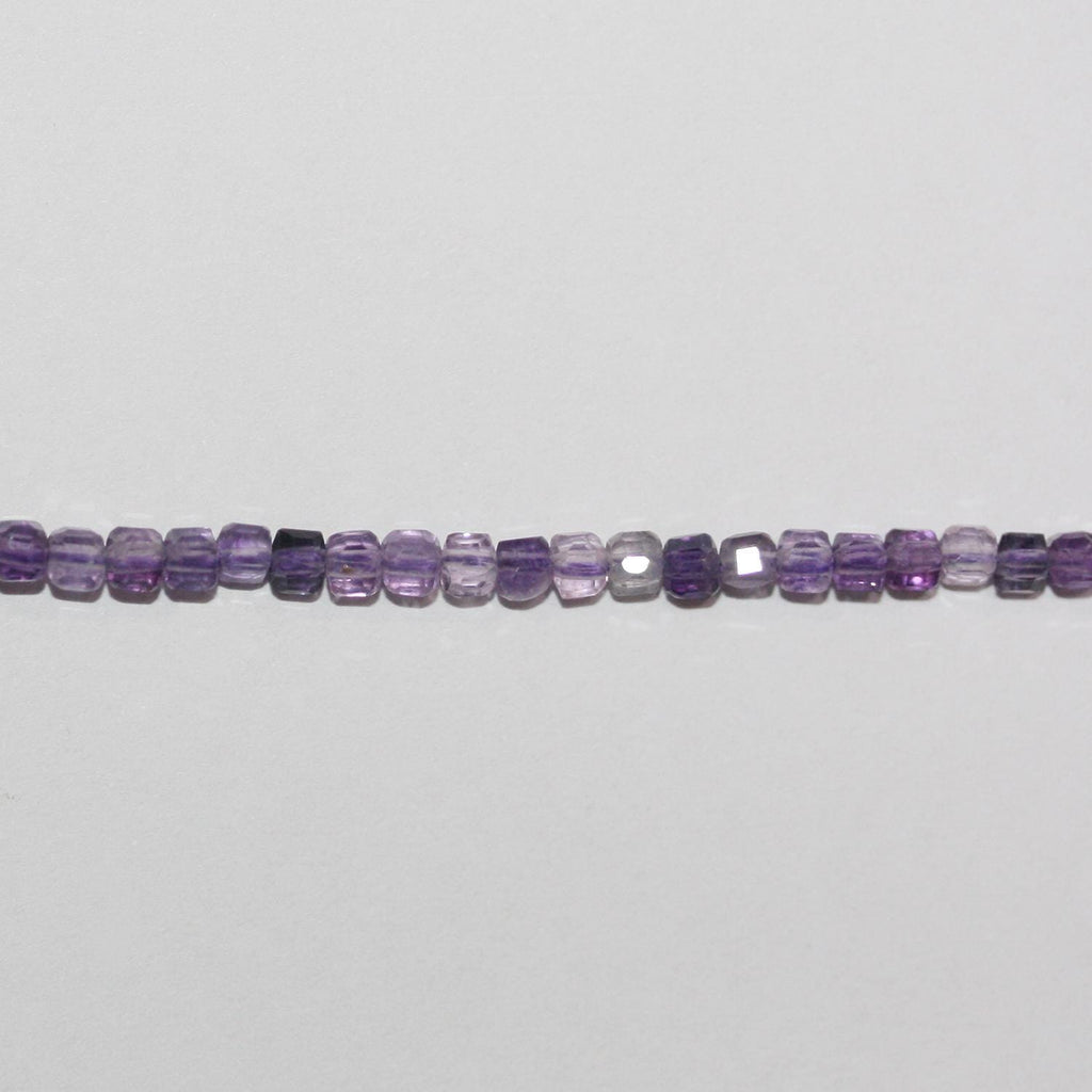 Perles cubiques à facettes en fluorite St de 15 pouces (2,5 mm) - Fil de 39 cm