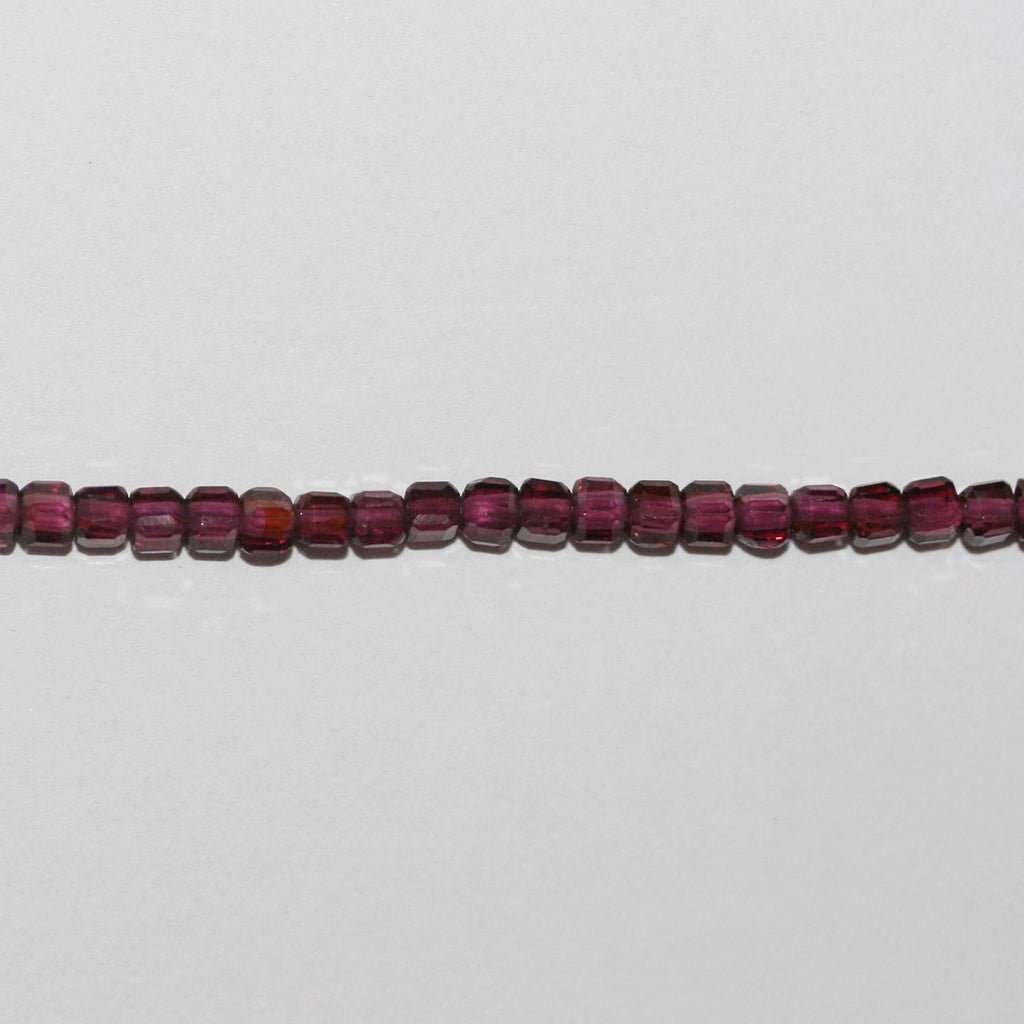 Perles cubiques à facettes en grenat rhodolite St de 15 pouces, 2 mm, brin de 39 cm.