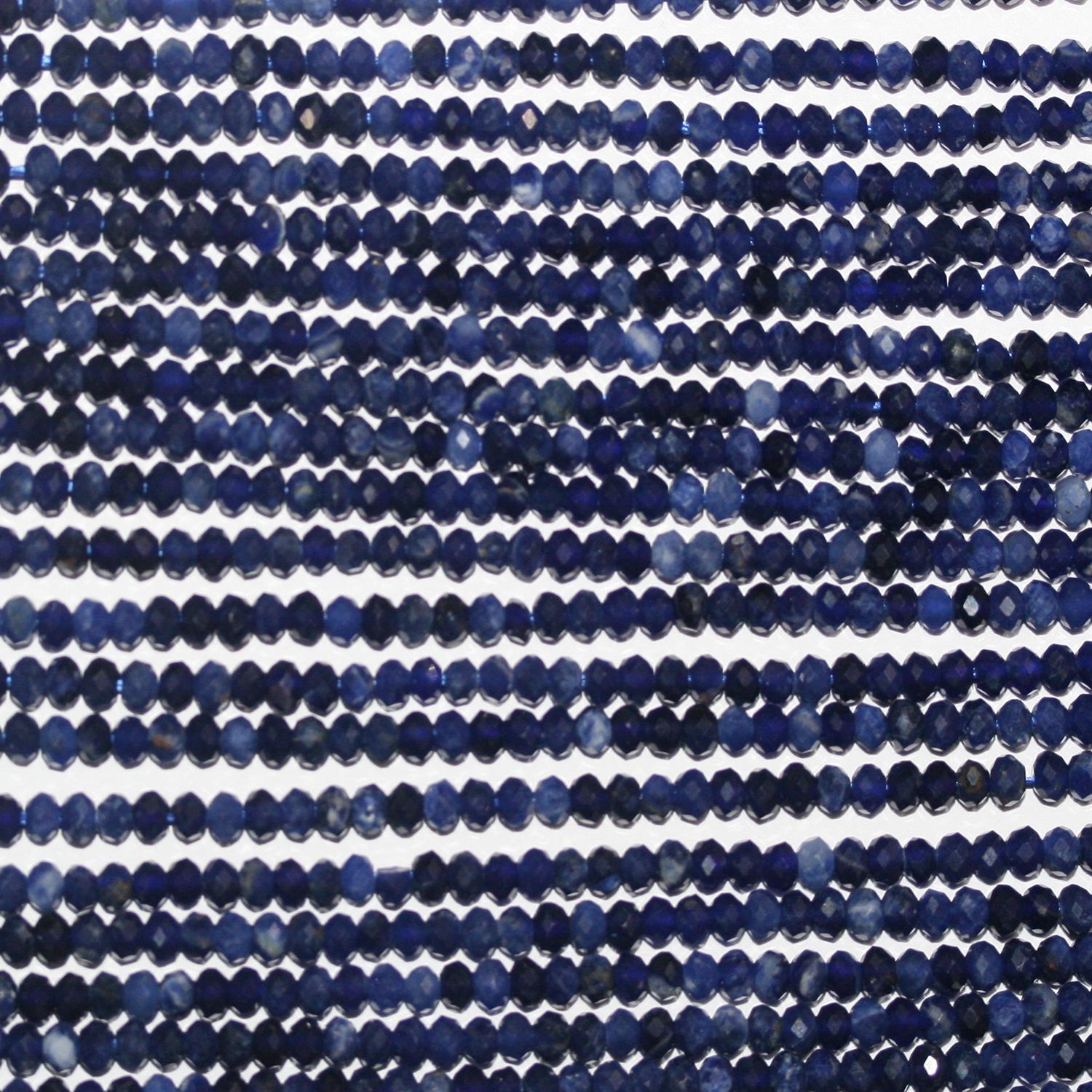Perles rondelles à facettes en sodalite St 15" 3x2mm.-Rig 39cm.