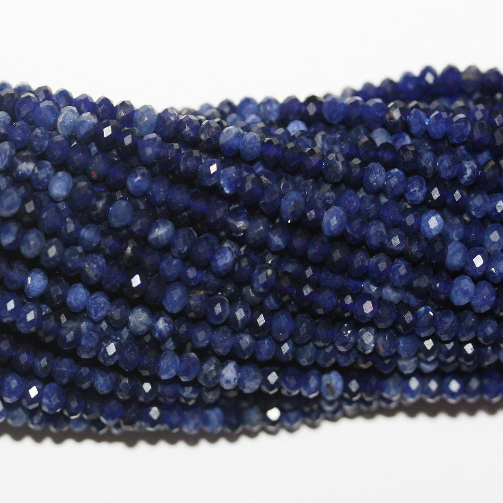Perles rondelles à facettes en sodalite St 15" 3x2mm.-Rig 39cm.