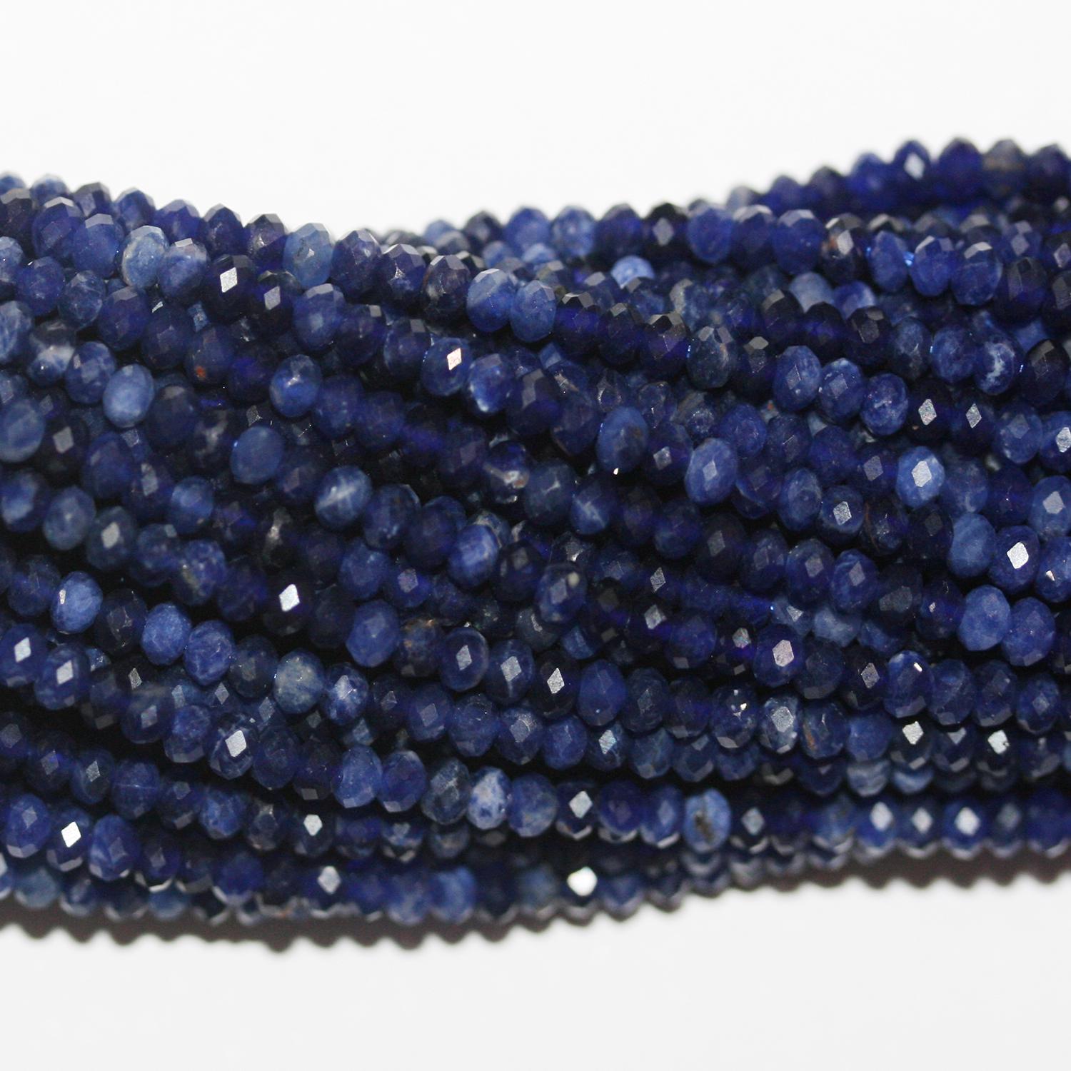 Perles rondelles à facettes en sodalite St 15" 3x2mm.-Rig 39cm.